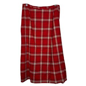 Vintage Red Plaid Skirt | Crazy Horse A Liz Claiborne Company | Size 12 Midi